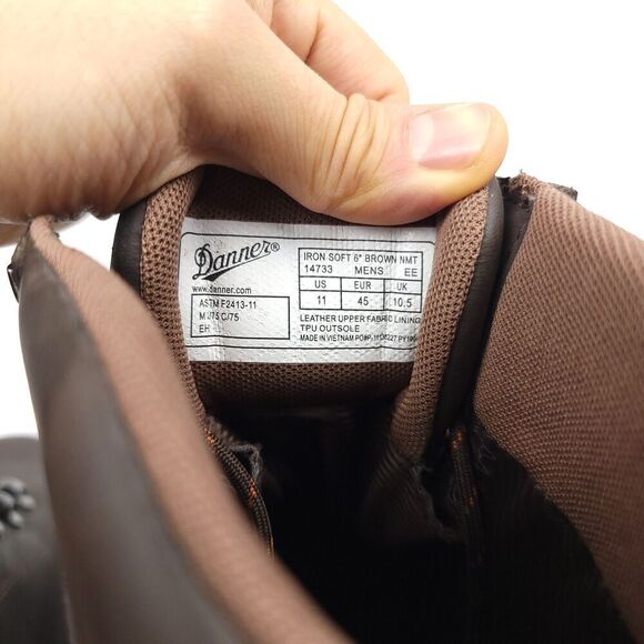 Danner Iron Soft 6 Inch Brown NMT Work Boots Steel Toe Leather Men's 11 Gorpcore - Picture 8 of 11